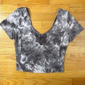 Lululemon Black and Gray Tie-Dye Align Tee